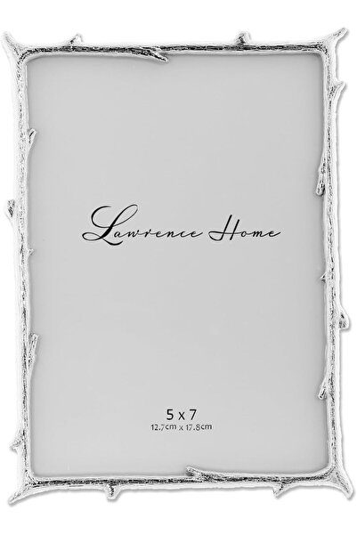 Lawrence Frames إطار صور معدني فضي مقاس 13 سم × 18 سم بتصميم غصن شجرة طبيعي، ...
