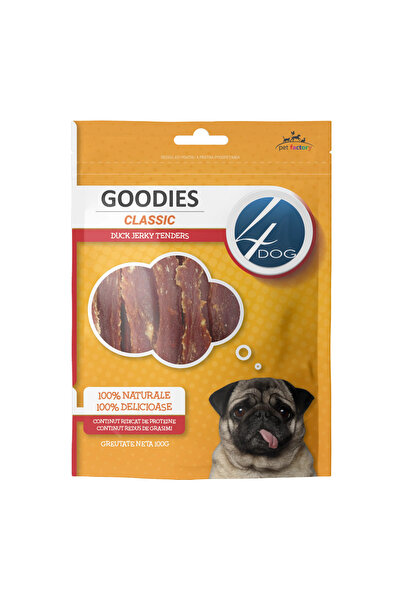4dog Fileuri clasice de rață uscată pentru câini 100g