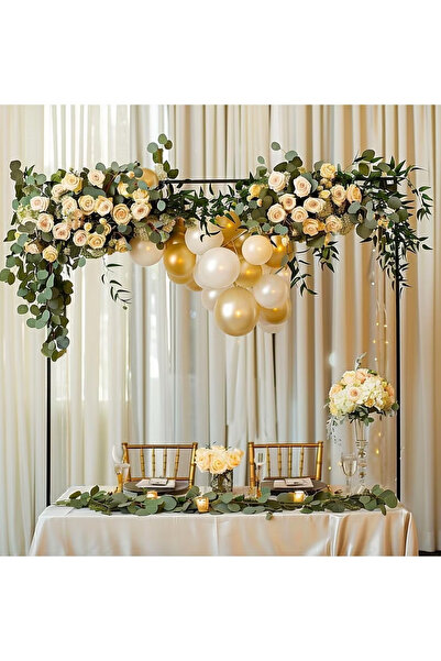 GGEROU Metal Arch Backdrop Stand with Clamps Adjustable Over The Table Rod St...