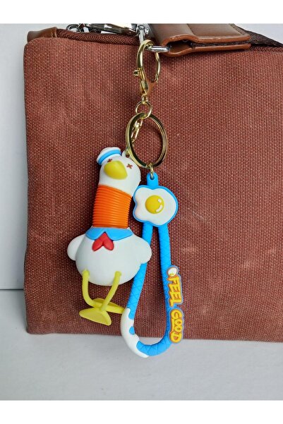 JUST WOMAN Duck Figured Silicone Keychain Bag Charm with Extended Neck