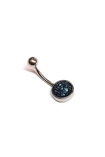 AMALFİ Αξεσουάρ για σκουλαρίκια piercing, Σκουλαρίκι αφάλου από ατσάλι, μπλε.