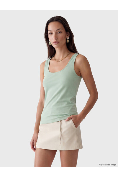 LC Waikiki Lcw Everyday Green U-Neck Women's Undershirt