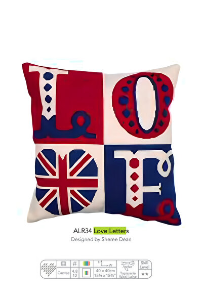 Anchor 40x40cm Țesătură imprimată pentru pernă decorativă, tematică Love UK
