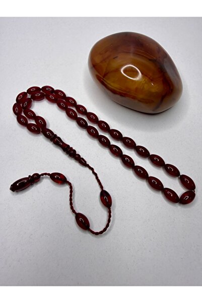 İskenderun Tesbihcilik Fire Amber Prayer Beads with Masterful Craftsmanship a...