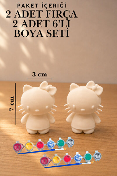 Veriqo3D Boyanabilir Kedi Figürü Seti 2'li – Çocuklar İçin Boyama Aktivite Oy...