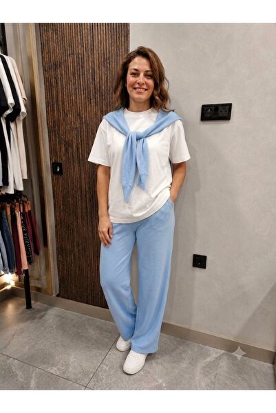 Bala Giyim Set tricou cu mânecă scurtă și eșarfă pentru femei