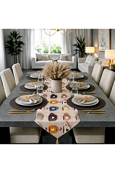 Econice American Service Set, 6 Brown Soup Plates, 6 Stone Color Napkins, 6 N...