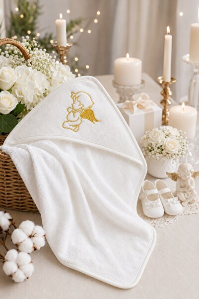 Pure Boutique Πετσέτα μωρού με κουκούλα, 75x80 εκ., 100% Βαμβάκι, κέντημα αγγ...