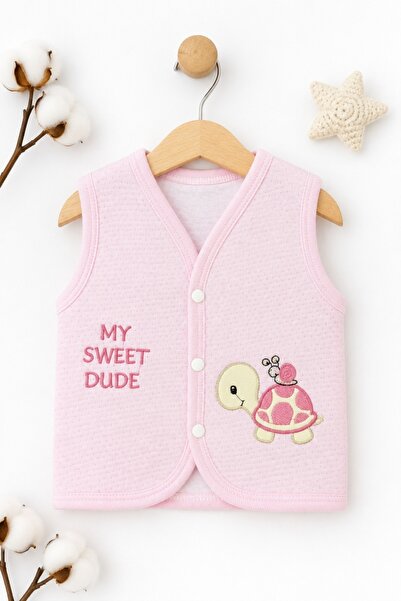 Pure Boutique Vesta bebelusi roz My Sweet Dude, bumbac matlasat, vesta fetite