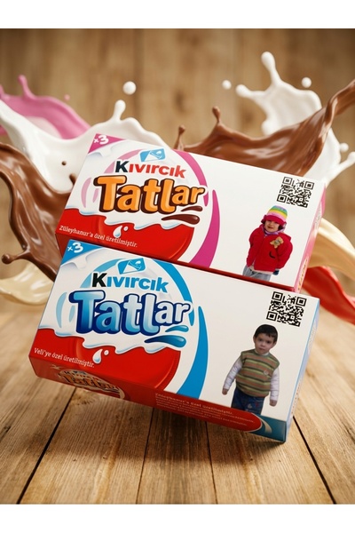 Kıvırcık Tatlar Kişiye Özel İsimli ve Fotoğraflı Sürpriz Yumurta Çikolata 60g...