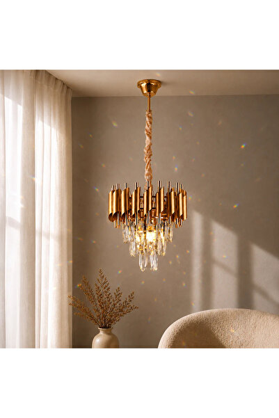 La Cucu Candelabru Cristal VERSAILLES Petito 3xE14, Diametru 30cm, Auriu, Ina...
