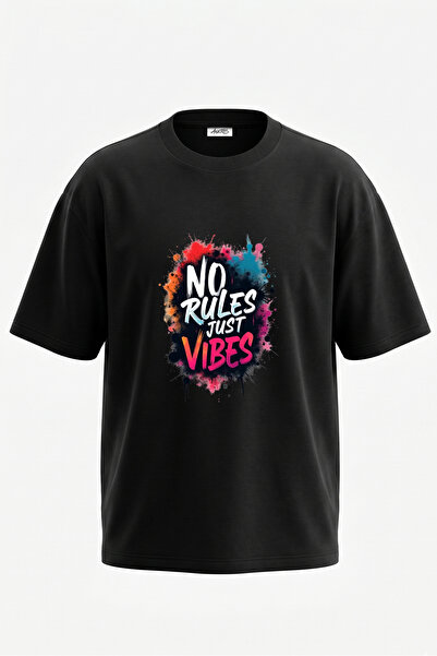 Anetos Graffiti Vibes dizajn, pamučna crna oversize majica sa štampanim leđima