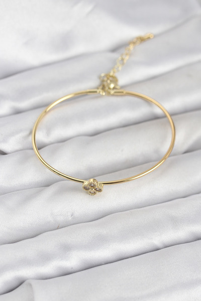 OGHAMAY Zircon Stone Clover Model Gold Color Women's Bracelet