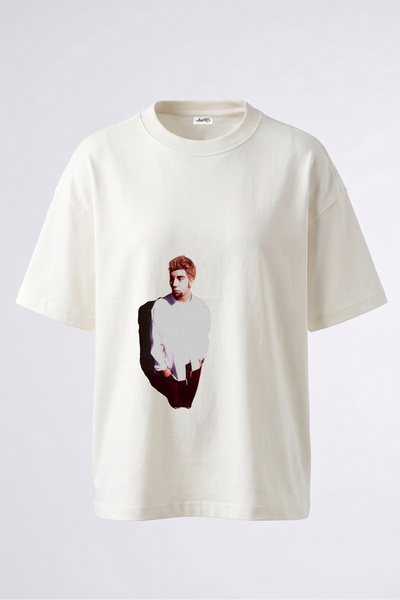 Anetos Tricou oversize alb din bumbac cu imprimeu pe spate Chino Moreno Design