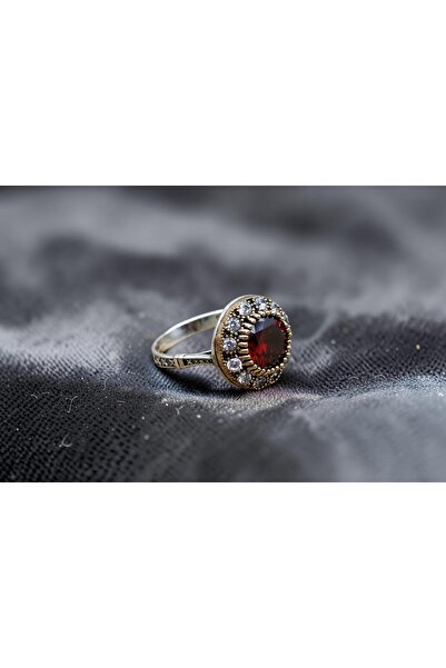 Rubino Silver 925 ayar gümüş Kadın yüzük - Yakut Taşlı Kadın Yüzük - Bronz De...