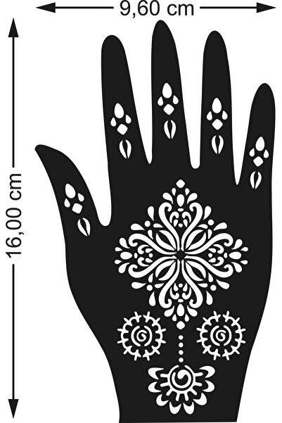 hennadibace Kına Kalıbı (GEÇİCİ DÖVME ŞABLONU) Hint Kınası Henna Tattoo Stenc...