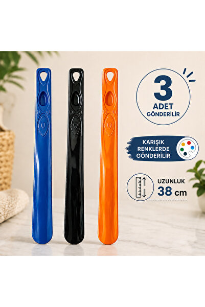 meerkat Karışık Renkli 3 Adet Plastik Ayakkabı Çekeceği, 38 Cm Plastik Kerata