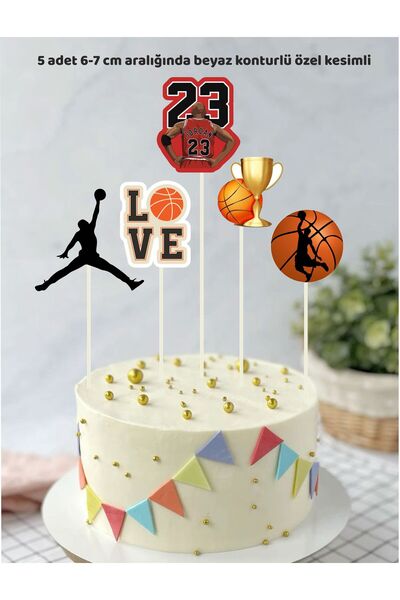 Sinek Kupası Tasarım Basketball Concept Adult Birthday Party Decoration 5 Fig...