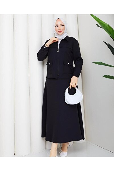 Nursay Oysho Fabric Skirt Suit with Zipper Detail