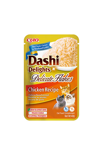 Inaba Ciao Dashi Delights Fulgi Delicați de Pui în Sos Dashi pentru Pisici 70 g