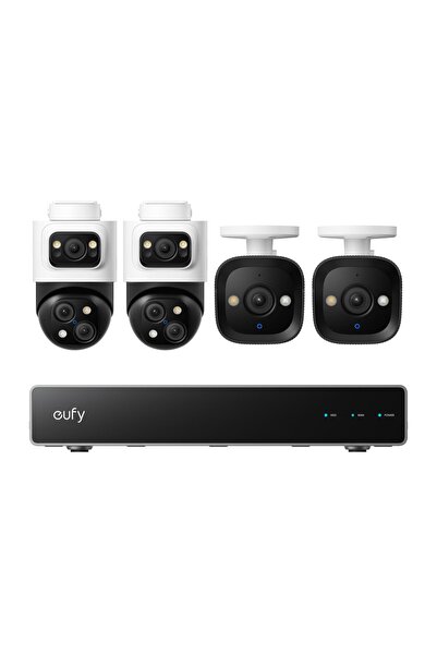 eufy Sistem de securitate S4 NVR PoE 4K cu 4 camere, incluzând camere tip bul...