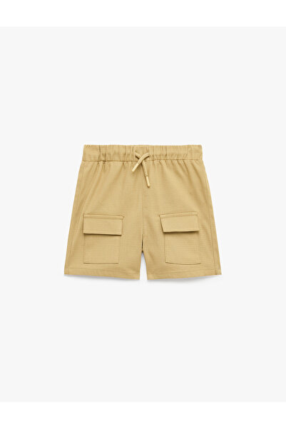Koton Cotton Shorts with Tie Waist and Cargo Pockets