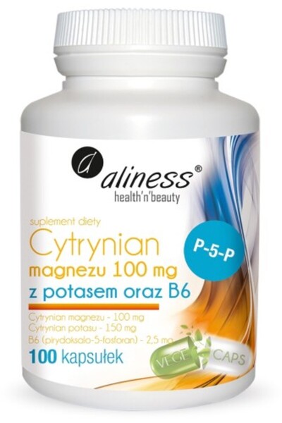 Aliness Cytrynian Magnezu Z Potasem 100 Capsule