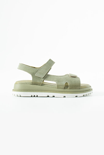 Siena Shoes صندل نسائي من Velix مصنوع من الجلد الطبيعي بشريط فيلكرو باللون ال...
