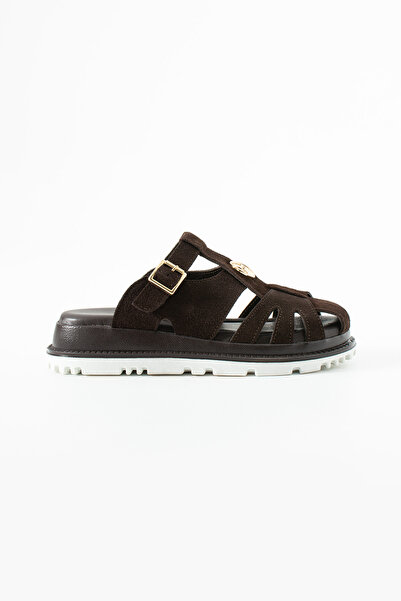 Siena Shoes Γυναικείες παντόφλες Vionna με λεπτομέρεια από γνήσιο δέρμα και α...