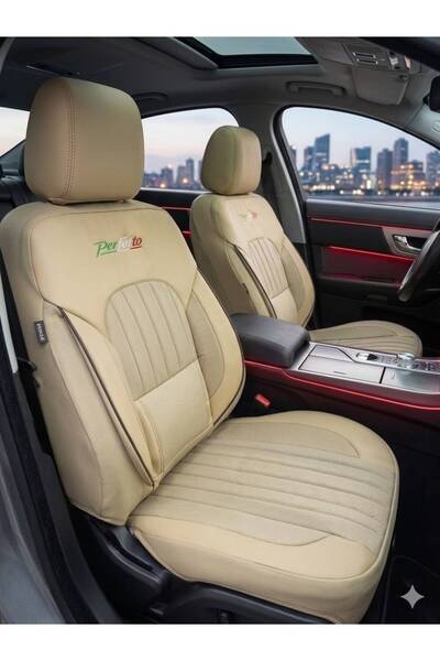 GM-DESIGN Perfetto Series Luxury Linen Universal Car Seat Cover - 5 Seat Full...