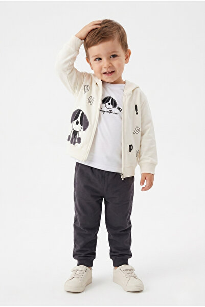 Toontoy Boys' 3-Piece Tracksuit Set Long Sleeve Crew Neck Embroidered T-Shirt...