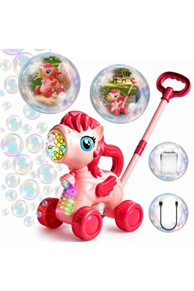 E-ANAMAG Girafă cu bule de săpun, lumini, alimentare USB, design 2 în 1, dist...