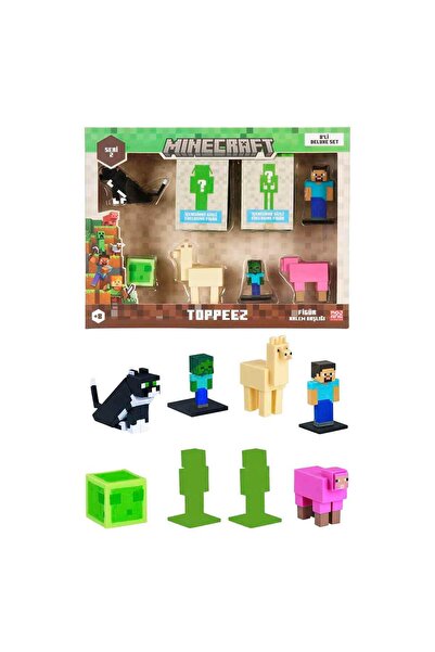 MINECRAFT 3D Toppeez Deluxe 8’li Figür Seti S2 - Steve'Li Set