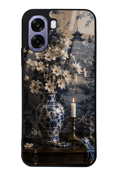 Spoyi Oppo A6T Blue Pagoda Elegance Tasarımlı Glossy Telefon Kılıfı
