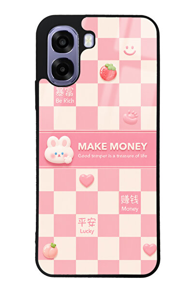 Spoyi Oppo A6T Pink Make Money Tasarımlı Glossy Telefon Kılıfı