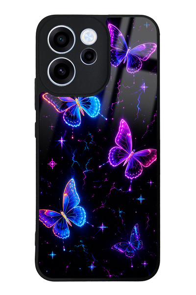 Spoyi Oppo Reno 15F Neon Butterfly Dream Tasarımlı Glossy Telefon Kılıfı