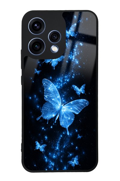 Spoyi Oppo Reno 15 Blue Galaxy Butterfly Design Glossy Phone Case