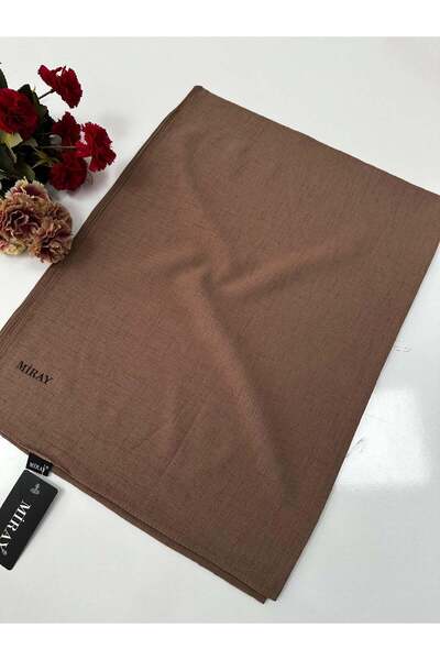 MİRAY Romeo Cotton Linen Shawl Color: Light Brown Vdm0122