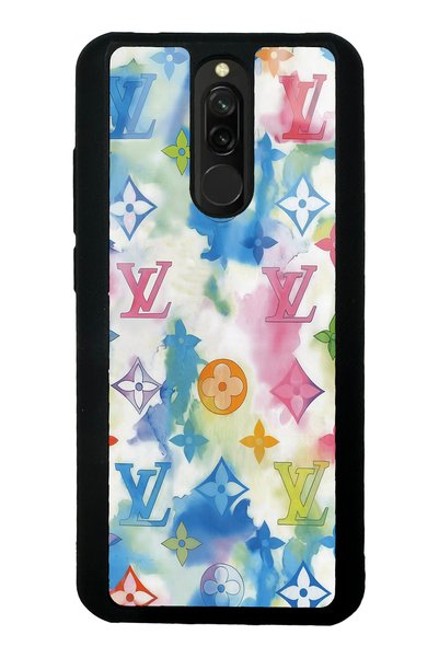 Spoyi حافظة هاتف Xiaomi Redmi 8 ملونة بتصميم LV لامعة