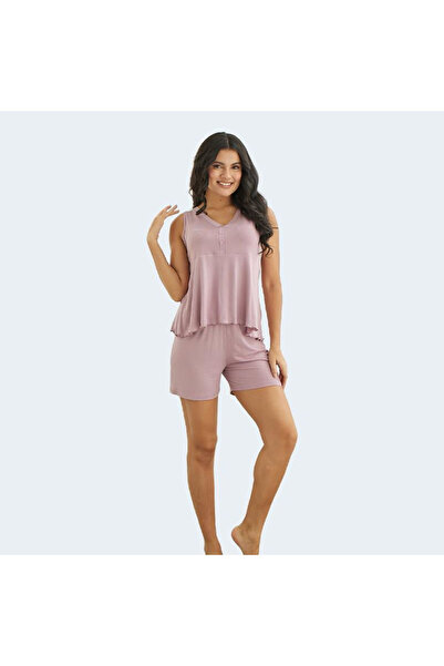 Generic Soft Viscose Pajama Set with Shorts and Loose Top with Stylish Button...