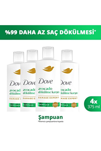 Dove Şampuan Avocado Dökülme Karşıtı 375 ml x4
