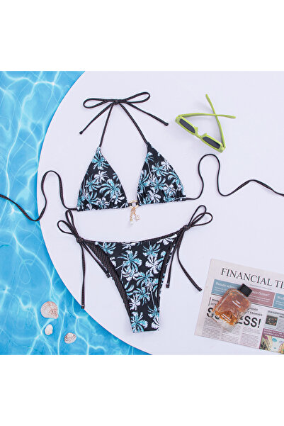 Plaja biz Costum de baie doua piese cu slip brazilian , sutien cu perinite detasabile Zanzibar Negru