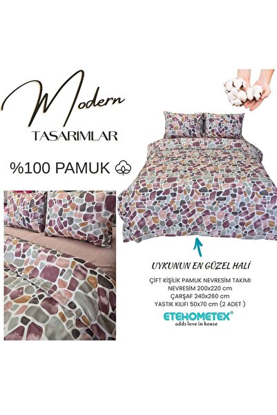 ETE HOMETEX Etehometex 100% Cotton Duvet Cover Set Double Size