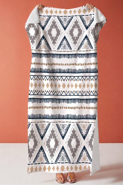 Evimde Bambaşka Ethnic Bohemian Patterned Geometric Men's Beach Towel - Modern Mediterranean Striped Sand-Repellent Towel
