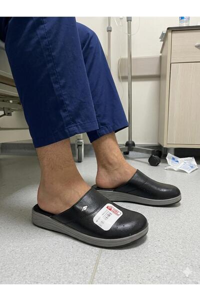 GEZER CRNE SIVE ORTOPEDSKE MUŠKE HOSPITALNE TVORNIČKE RADNE PAPUČE SA ĐONOM