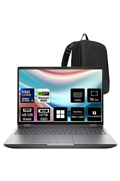 HP ZBook Fury G1i Core Ultra 9 285HX RTX Pro 4000 Blackwell 16GB 48GB RAM 16T...