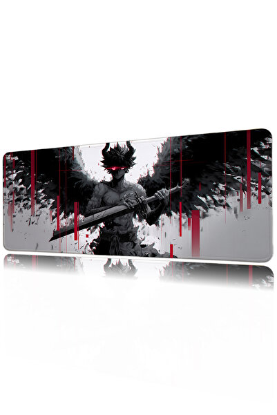 Halura Asta Black Clover 40x90 Desenli Dijital Baskılı Oyuncu Mousepad XXL Ka...