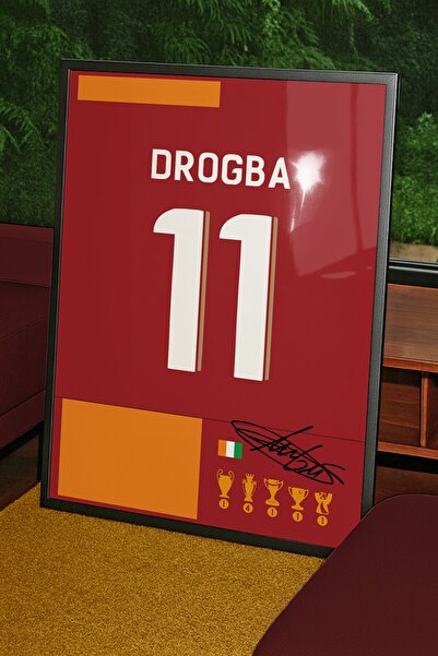 Base Concept Drogba 11 Forma Tasarımlı Poster Tablo (Çerçeveli)