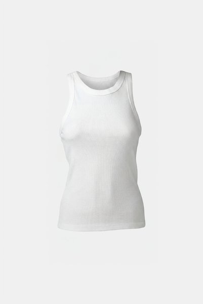 silver&fashion Thick-Strap Ribbed Tank Top