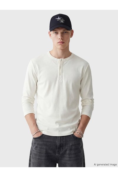 LC Waikiki Beyaz Bisiklet Yaka Erkek Sweatshirt